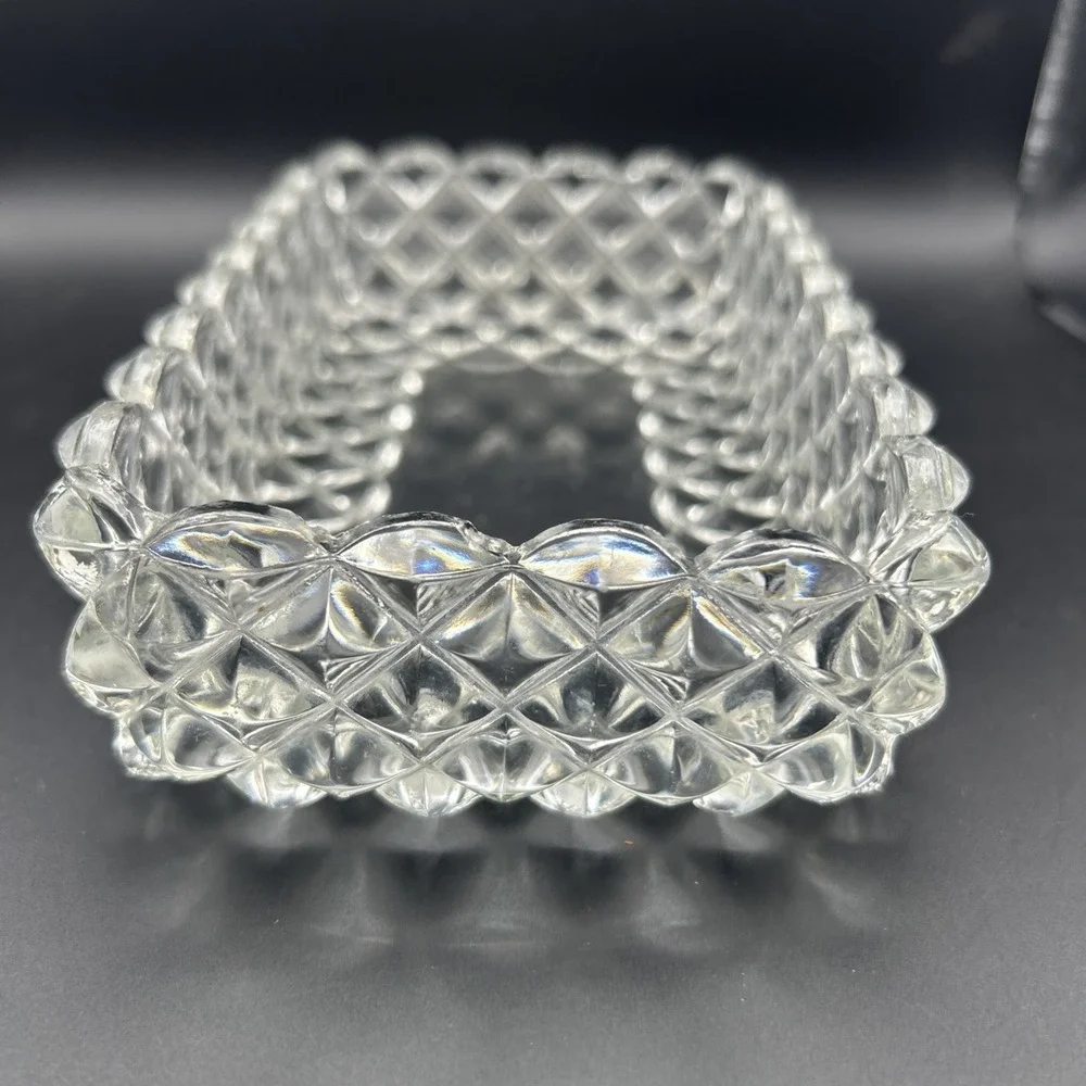 Vintage Fostoria American Clear Glass Rectangle Pickle Trinket Dish 6